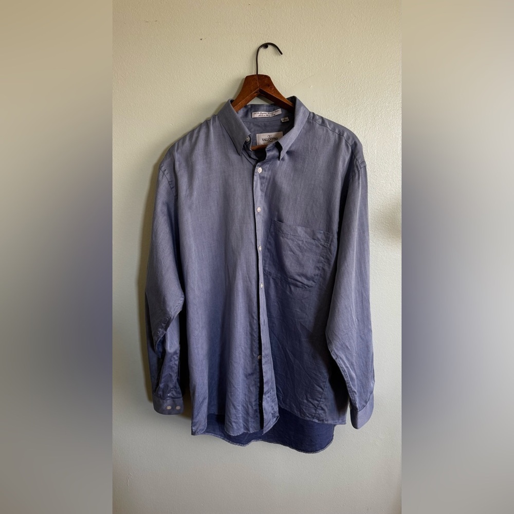 Classic Men’s Button-Down Shirt in Slate Blue